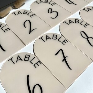 Acrylic Arch Wedding Table Numbers, Dusty Blue Table Numbers With Stand, Wedding Signage, Table Decoration, Modern Decor
