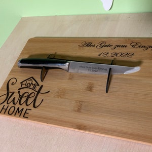 snack set board with knife and desired engraving