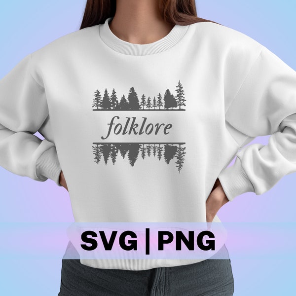 Fichier PNG Tay Swift folklore SVG, tenue de la tournée Eras, merch de la tournée Eras, T-shirt Tay Swift, téléchargement numérique instantané (2 pcs)