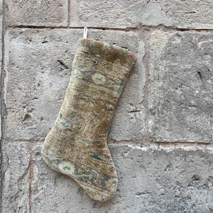christmas stocking, vintage rug stocking, handmade stocking, turkish stocking, vintage stocking, boho stocking, vintage Christmas stocking
