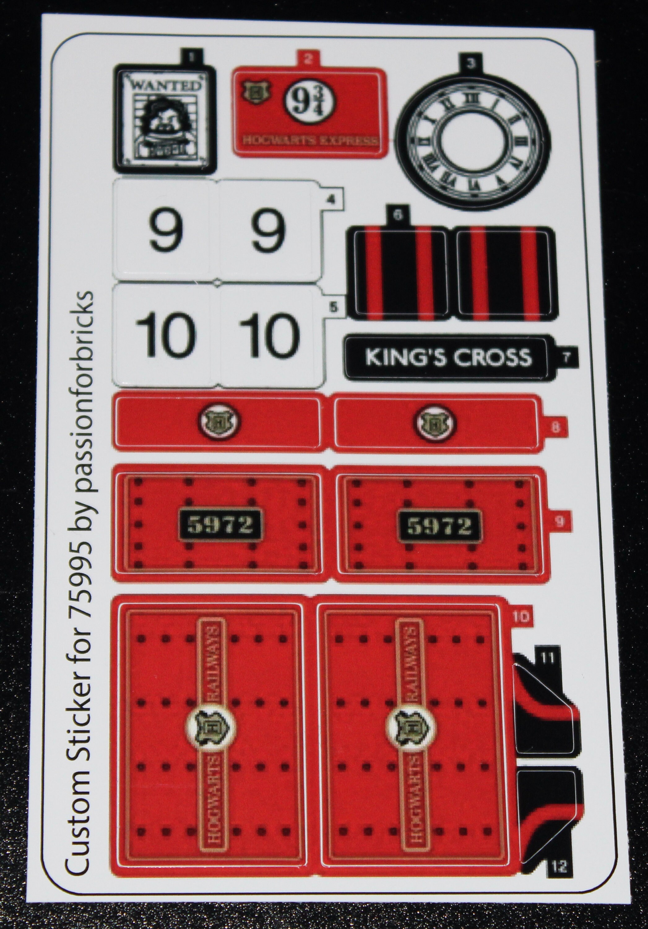 Custom Sticker Compatible With LEGO 75955 Sticker Sheet for LEGO