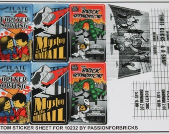 Custom Sticker compatible with LEGO® 10232 Sticker Sheet for LEGO® 10232 Modular Buildings Cinema Cinema Palace