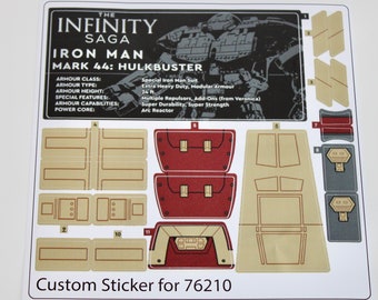 Custom sticker for 76210 Replacement Sticker Sheet for Hulkbuster