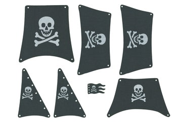 Custom Laser-Cut Cloth Sails For LEGO 6274 Caribbean Clipper – Double Sided Replacement