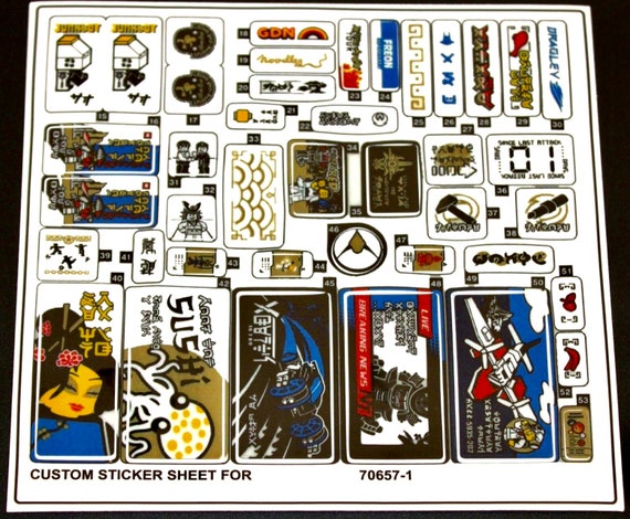 Custom Stickers Compatible With LEGO® 70657 Sticker Sheet for LEGO
