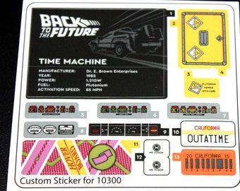 Custom Sticker Sheet 1 compatible with 10300 Replacement Sticker Sheet for Back to the Future