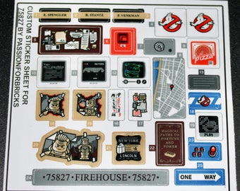 Custom stickers compatible with 75827 Sticker Sheet for 75827 Ghostbusters Firehouse Headquart