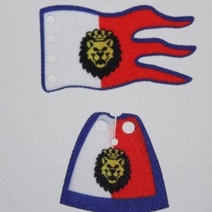 Fahne Flag Flagge Umhang Cape Cloth 6090,Löwe,Löwenburg,Figuren (18) doppelseitiger Druck