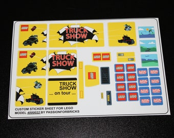 Custom sticker compatible with LEGO® 4000022 Sticker Sheet for LEGO® 4000022 Truck Show