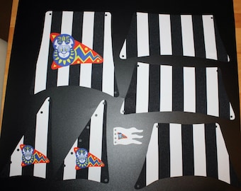 Cloth Sail Sail Set suitable for ship 6286 Custom Islander with double-sided print Ship Pirates MOC