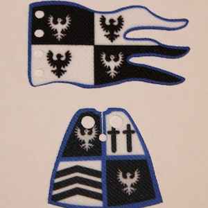 1x flag and 1x cape, flag cape, eagle, compatible with LEGO Knight&#39;s Castle, Falcon (U)
