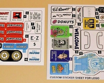 Lego kwik e mart stickers sale