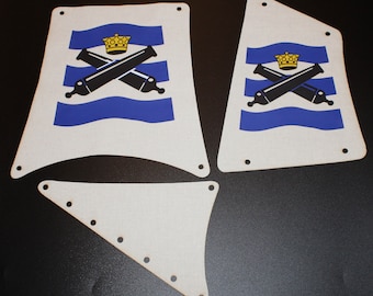 Cloth Sail Set of sails suitable for pirate ship, ship Ship 6271 Imperial Flagship one-sided printing Blue