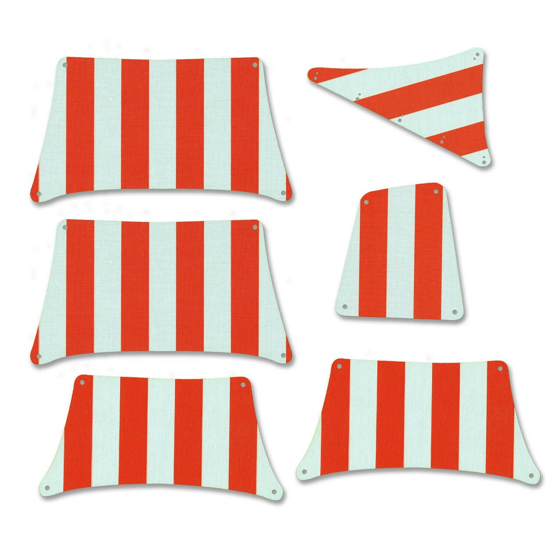 帆セットは船 21322 と互換性があります。バラクーダの海賊湾 - 赤と白