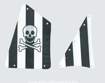 Sail set compatible with ship 6268 black and white with double-sided printing