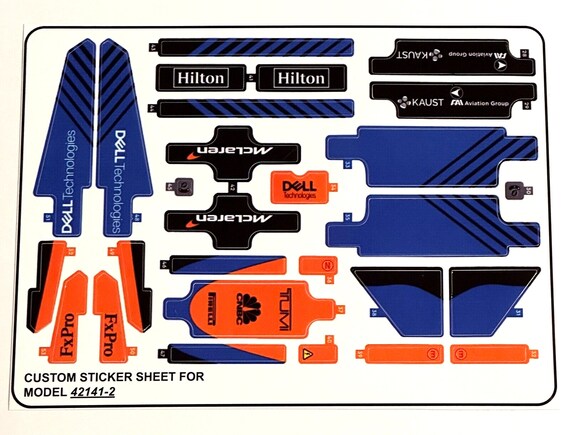Custom Stickers for Racing Cars 42141 Sheet 1 + 2, Replacement