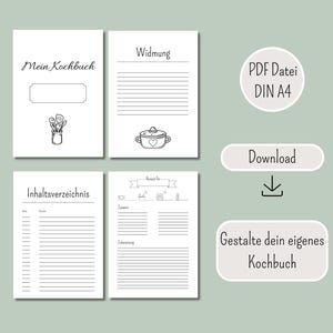 Cookbook template PDF cookbook template to print personalized cookbook to give away gift idea digital recipe template