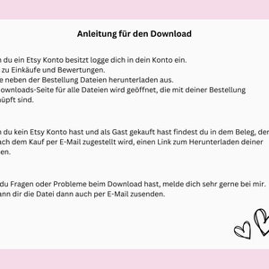 May include: Instructions for downloading digital files from Etsy. The text explains how to download files after purchasing from Etsy, both for users with and without an Etsy account.