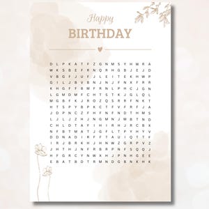 Rompecabezas de vales Cupón personalizado Plantilla de vale de regalo Descargar rompecabezas de cumpleaños imprimible Tiempo de sorpresa en lugar de cosas Beige