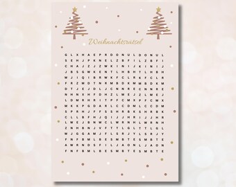 Vale personalizado para Navidad regalo de Navidad rompecabezas de Navidad crucigrama PDF descarga digital plantilla DIY
