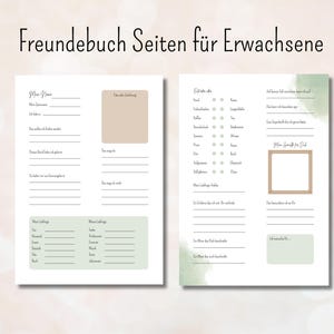 Vriendschapsboekpagina's voor volwassenen, gepersonaliseerd vriendschapsboek, gastenboek, kaarten, cadeau, verjaardag, afscheid, collega's, afscheidskaarten