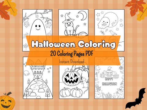 Halloween Ausmalbilder für Kinder und Erwachsene Digitaler Download PDF