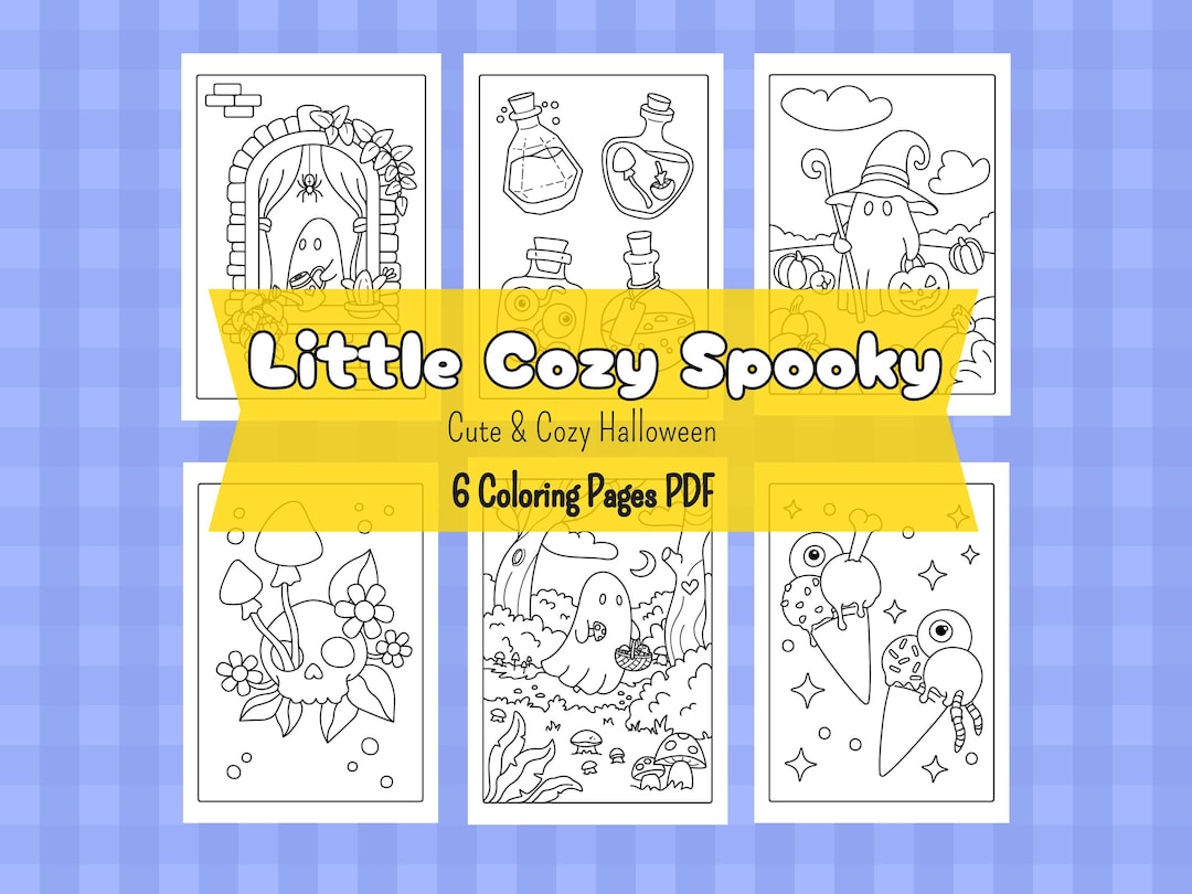 Cozy Cute Fall Ghosts Coloring Book Spooky Ghost Halloween Pumpkin ...