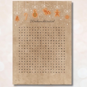 Vale para Navidad Vale de Navidad Regalo de Navidad Rompecabezas de Navidad Vale personalizado Rompecabezas Crucigrama PDF DIY