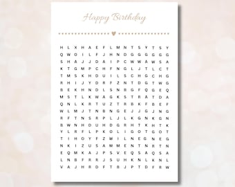 Personalized voucher puzzle Personalized voucher Gift voucher template Download printable PDF Birthday Surprise boho