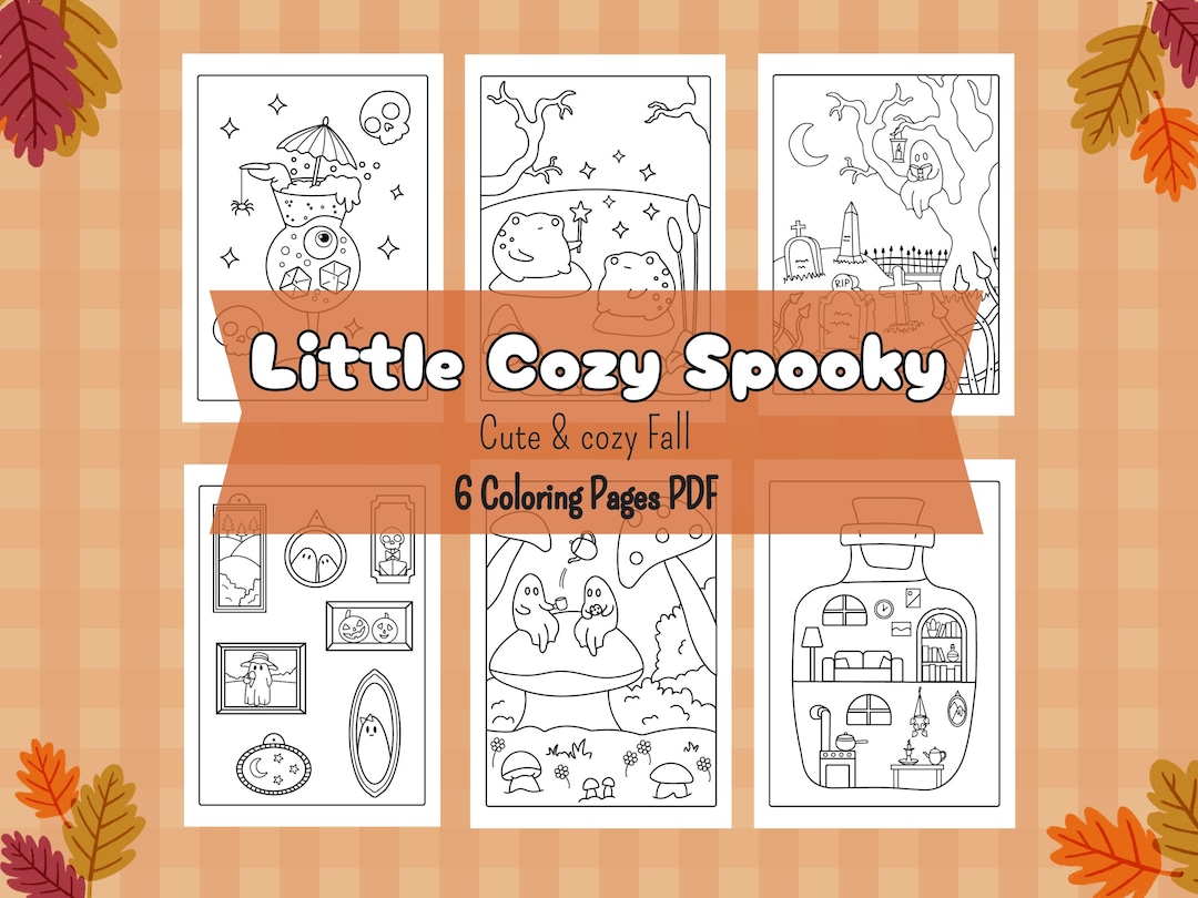 Coloring Pages Autumn Cozy Cute Coloring Pages for Adults and Kids PDF ...