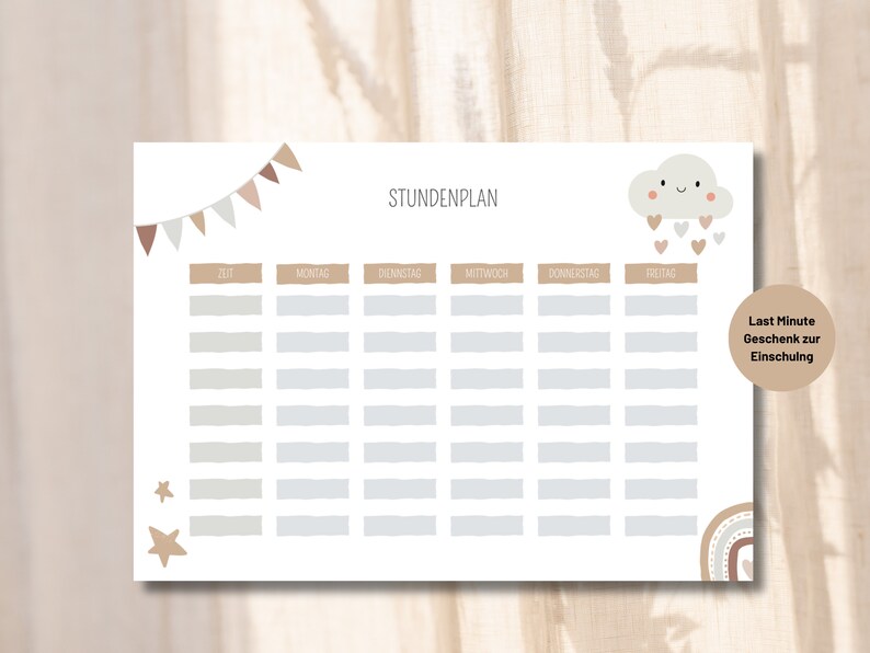 Timetable Customizable Download PDF to Print Children Primary School ...