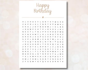 Voucher Puzzle Personalizable DIY PDF Gift Certificate Template Download Printable Birthday Surprise Crossword Puzzle Last Minute