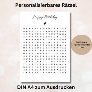 Puzzle de bon personnalisé Modèle de bon cadeau personnalisé à télécharger PDF imprimable Cœur surprise d'anniversaire