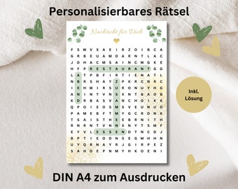 Aanpasbare puzzel Gepersonaliseerde voucher Cadeaubon Download om PDF-voucher af te drukken voor uitnodigingsverrassing