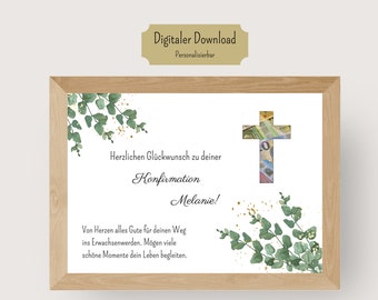 Money Gift Confirmation Gift Personalized To print yourself DIY Gift Idea Digital Download Personalizable Girl & Boy