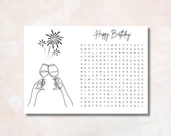 Rompecabezas de vales rompecabezas personalizable rompecabezas de cumpleaños sorpresa Plantilla DIY de último minuto para imprimir la hora en lugar de cosas Búsqueda en PDF