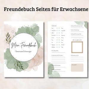 Freundebuch Seiten für Erwachsene personalisierbar Freundschaftsbuch Gästebuchkarten Geschenk Geburtstag Abschied Kollegen Abschiedskarten