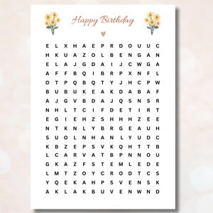 Cupón personalizado Puzzle Cupón personalizado Plantilla de cupón regalo Descargar PDF imprimible Cumpleaños Sorpresa flor