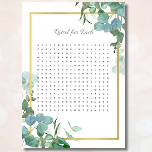Voucher Puzzle Personalized Voucher Gift Voucher Download Printable PDF Birthday Surprise Personalized Crossword Puzzle