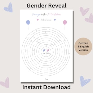 Baby gender reveal puzzle guessing game labyrinth pdf boy or girl to print german baby party game gender reveal baby shower
