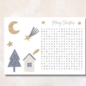 Christmas voucher Christmas gift Christmas puzzle Personalized voucher puzzle Crossword puzzle PDF digital download DIY template