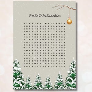 Christmas voucher Christmas gift Christmas puzzle Personalized voucher puzzle Crossword puzzle PDF digital download DIY template