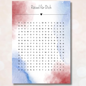 Rompecabezas de vales de regalo personalizado Plantilla de vale de regalo personalizada Descargar PDF imprimible Crucigrama sorpresa de cumpleaños