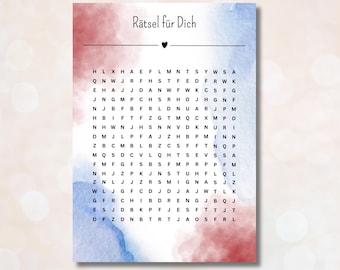 Personalized Voucher Puzzle Personalized Gift Voucher Template Download Printable PDF Birthday Surprise Crossword Puzzle