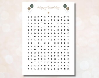 Personalized voucher puzzle Personalized voucher Gift voucher template Download printable PDF Birthday Surprise boho