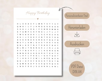 Personalized voucher puzzle Personalized voucher Gift voucher template Download printable PDF Birthday Surprise boho