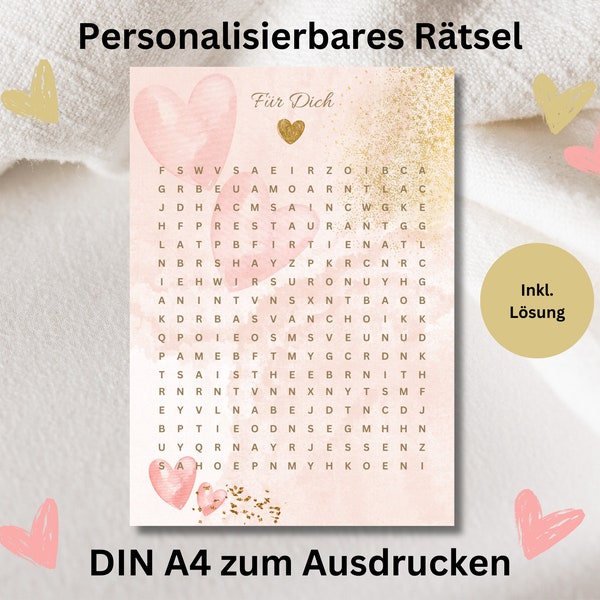 Customizable Puzzle Personalized Voucher Gift Voucher Template Download to Print PDF Voucher Invitation Surprise