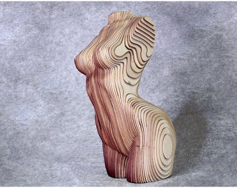 Parametric (Sliced)  Woman Torso DXF File for Laser or Cnc +PDF