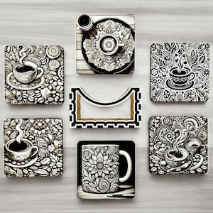 Coffee Lover’s Coaster Set – Rustic Drink Keepsake