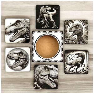Raptor Roar Coaster Set – Wild Jurassic Drink Art